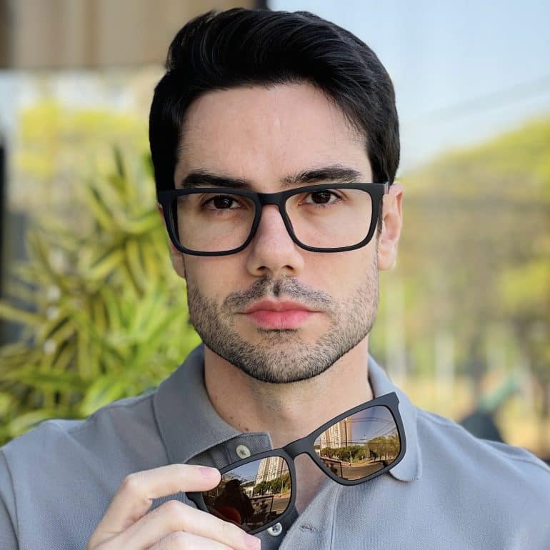 safine com br oculos 2 em 1 clip on masculino retangular preto e marrom renan 5