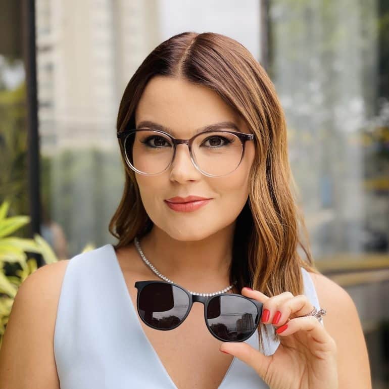 safine com br oculos 2 em 1 clip on redondo preto transparente vanessa