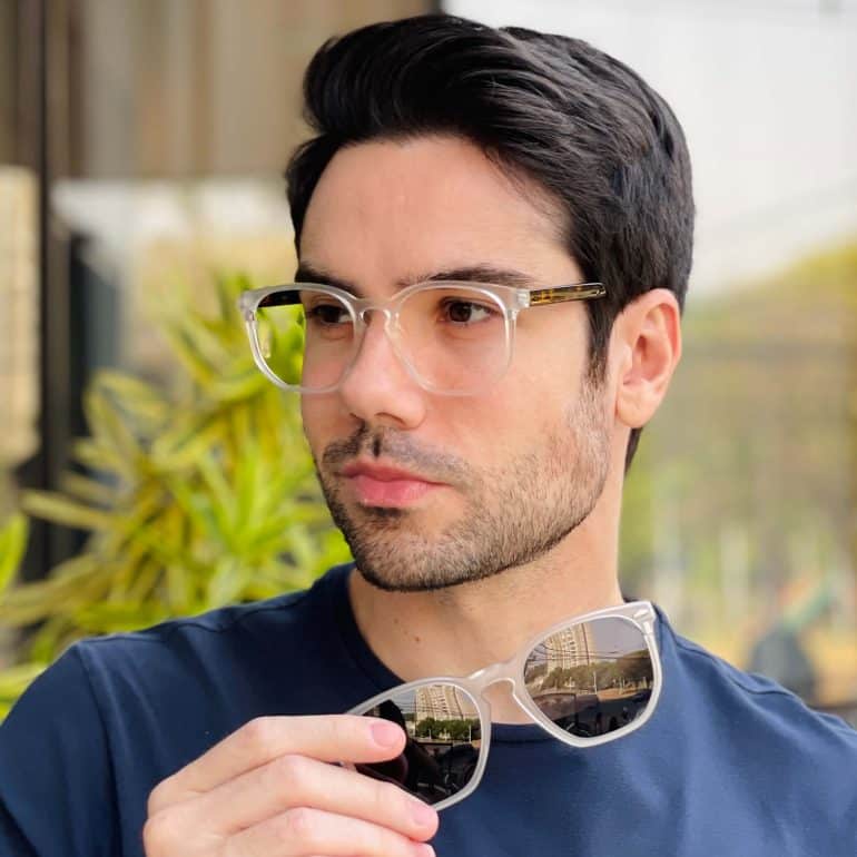 safine com br oculos 2 em 1 clip on masculino hexagonal fosco juliano 3