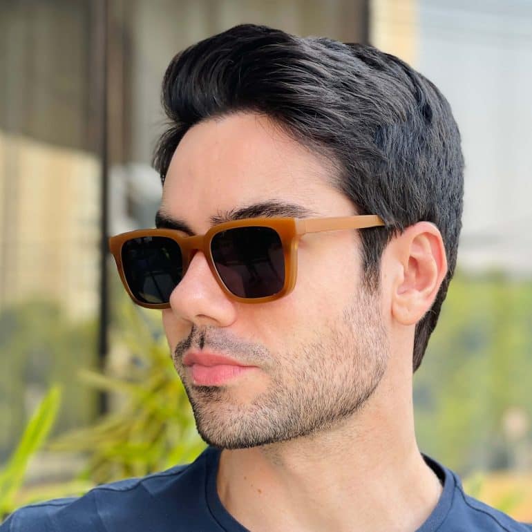 safine com br oculos 2 em 1 clip on masculino quadrado marrom fosco lucas 5