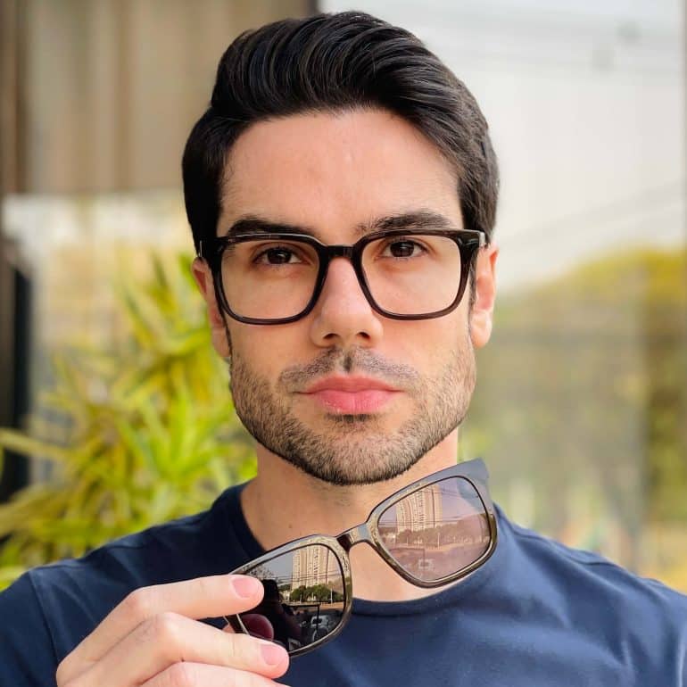 safine com br oculos 2 em 1 clip on masculino quadrado marrom lucas 2