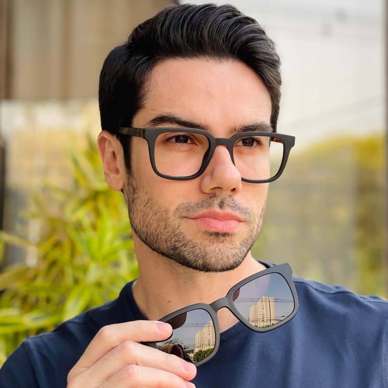 safine com br oculos 2 em 1 clip on masculino quadrado preto fosco lucas 1