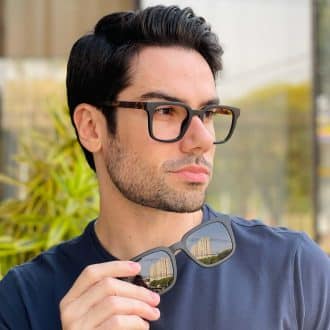 safine com br oculos 2 em 1 clip on masculino quadrado preto fosco lucas 4