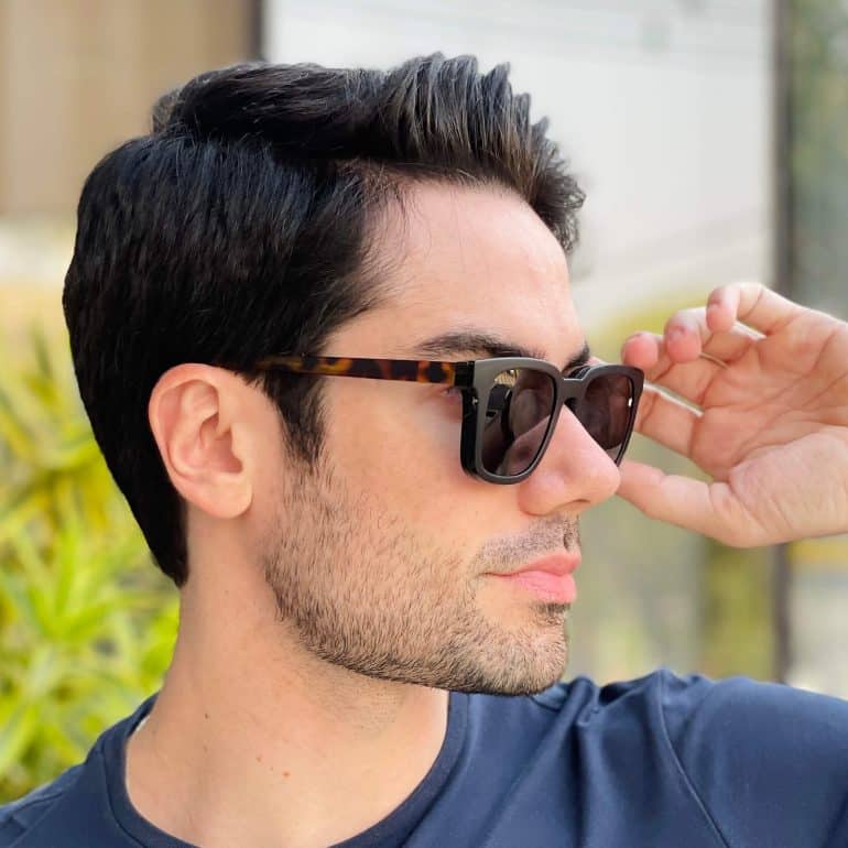 safine com br oculos 2 em 1 clip on masculino quadrado preto fosco lucas 6