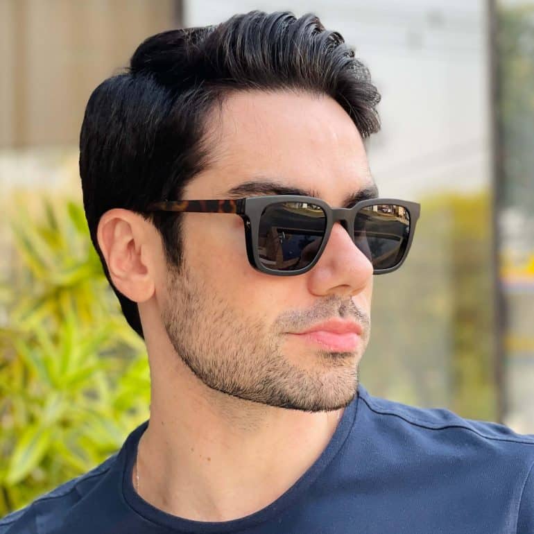 safine com br oculos 2 em 1 clip on masculino quadrado preto fosco lucas 7