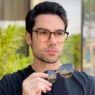 safine com br oculos 2 em 1 clip on masculino redondo preto e tartaruga oliver 4