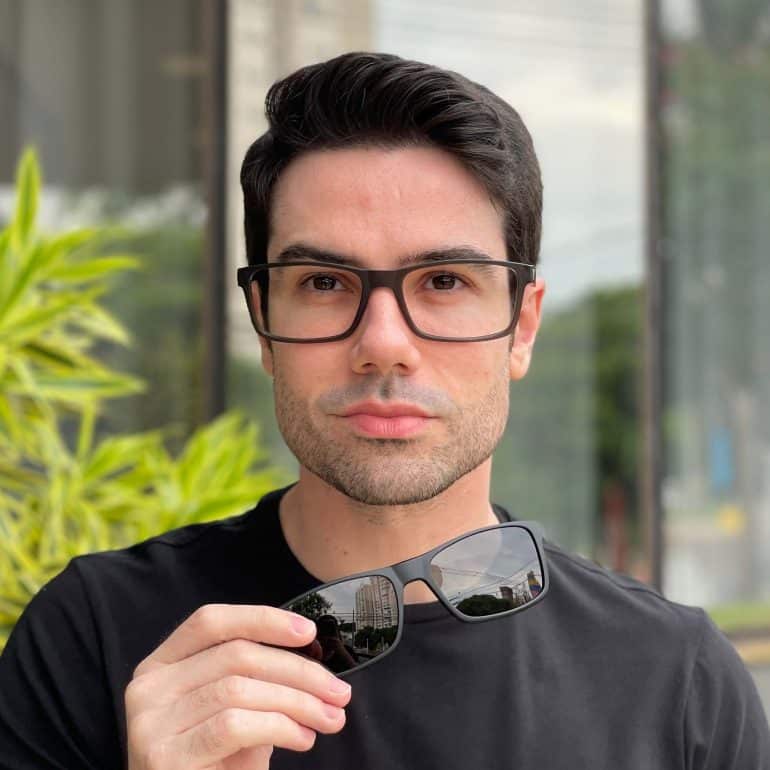 safine com br oculos 2 em 1 clip on masculino retangular cinza joe 5