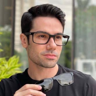 safine com br oculos 2 em 1 clip on masculino retangular preto joe 2