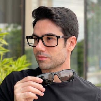 safine com br oculos 2 em 1 clip on masculino retangular preto joe