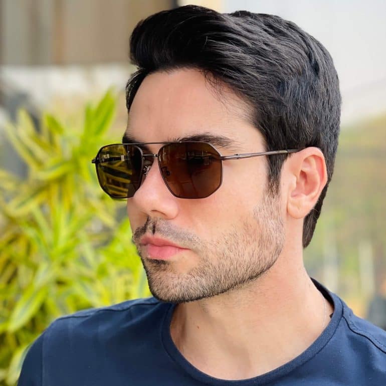 safine com br oculos de sol masculino aviador marrom henrique 1