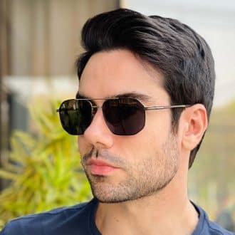 safine com br oculos de sol masculino aviador prata henrique 1