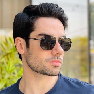 safine com br oculos de sol masculino aviador prata henrique 2