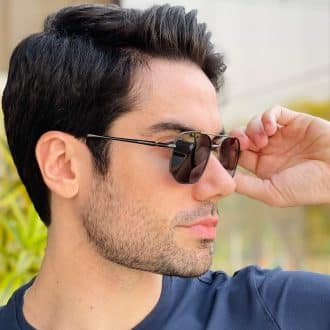 safine com br oculos de sol masculino aviador prata henrique