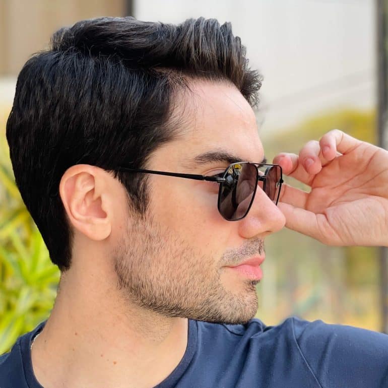 safine com br oculos de sol masculino aviador preto henrique 3