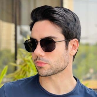 safine com br oculos de sol masculino aviador preto henrique