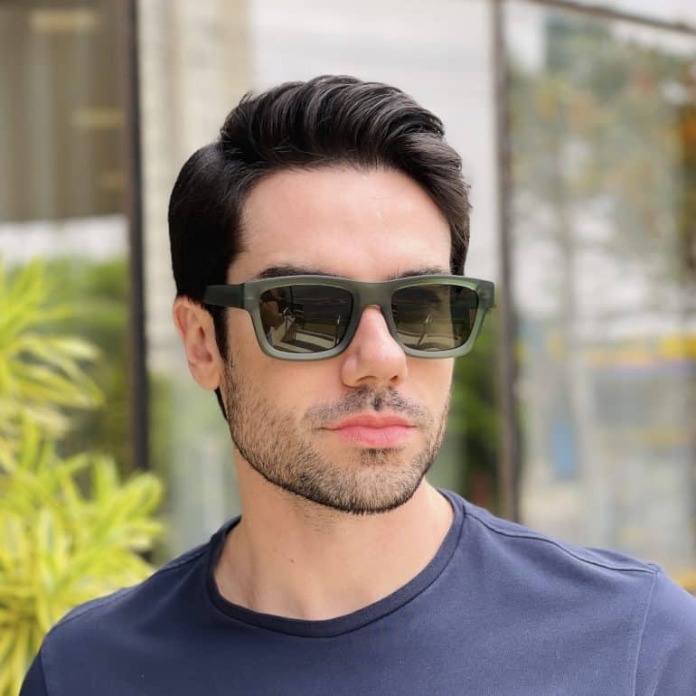 safine com br oculos de sol masculino quadrado verde murilo