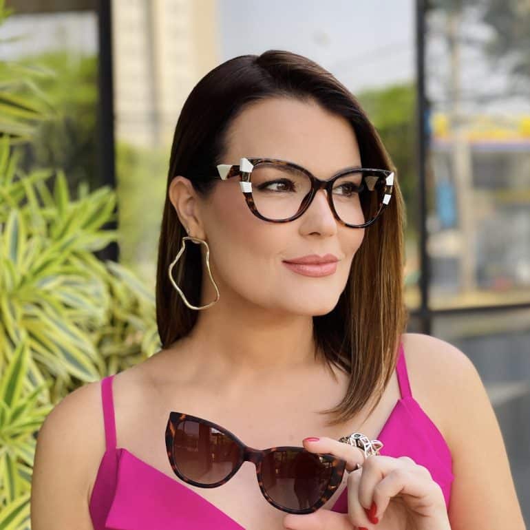 safine com br oculos feminino 2 em 1 clip on gatinho tartaruga zoe 2