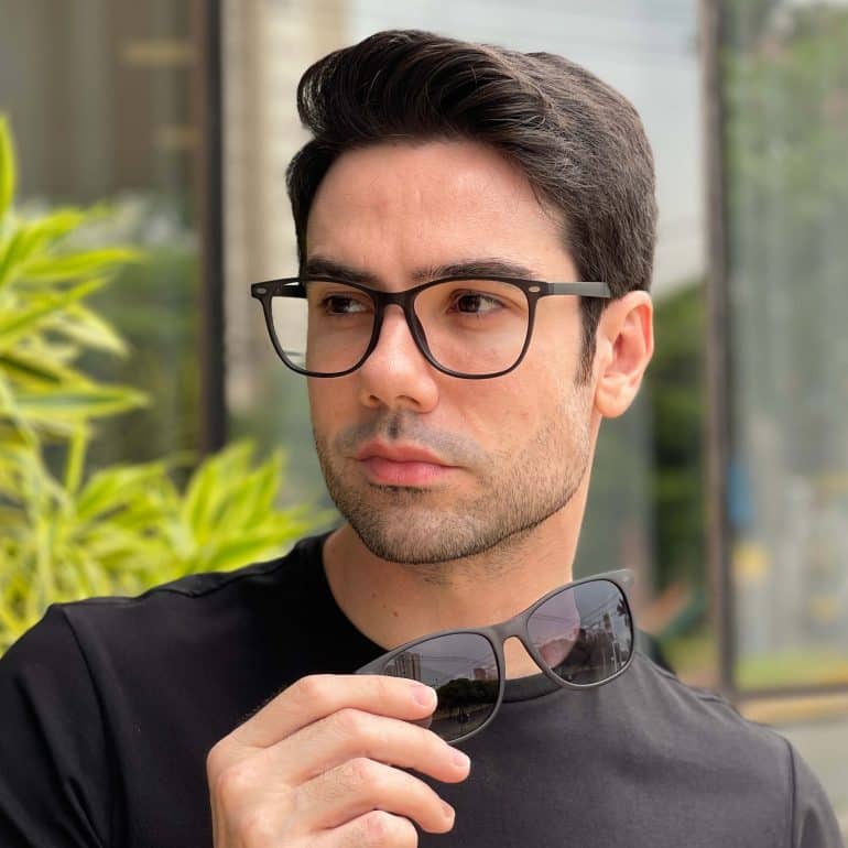 safine com br oculos 2 em 1 clip on masculino quadrado grafite fred 2