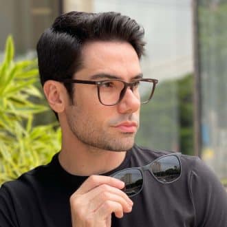 safine com br oculos 2 em 1 clip on masculino quadrado marrom e preto fred 2