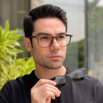 safine com br oculos 2 em 1 clip on masculino quadrado marrom e preto fred 4