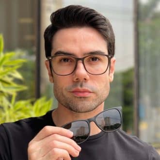 safine com br oculos 2 em 1 clip on masculino quadrado marrom e preto fred 6