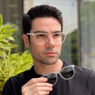 safine com br oculos 2 em 1 clip on masculino quadrado transparente fred 2