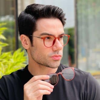 safine com br oculos 2 em 1 clip on masculino redondo caramelo rui 2 0