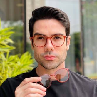 safine com br oculos 2 em 1 clip on masculino redondo caramelo rui 2 0 6