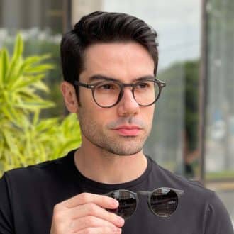 safine com br oculos 2 em 1 clip on masculino redondo grafite david 2