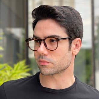 safine com br oculos 2 em 1 clip on masculino redondo marrom caua