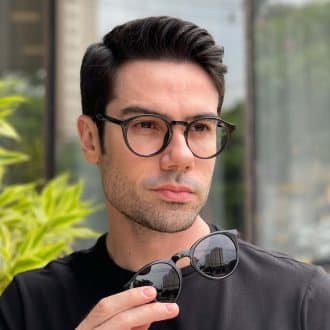 safine com br oculos 2 em 1 clip on masculino redondo preto apollo 5