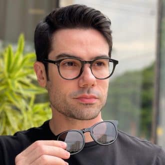 safine com br oculos 2 em 1 clip on masculino redondo preto caua 2