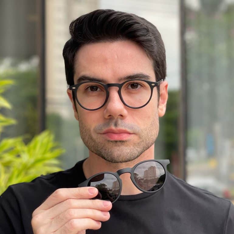 safine com br oculos 2 em 1 clip on masculino redondo preto david 2