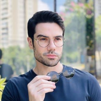 safine com br oculos 2 em 1 clip on masculino redondo preto e prata douglas 1