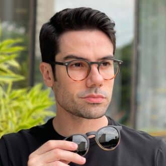 safine com br oculos 2 em 1 clip on masculino redondo preto e tartaruga david 3