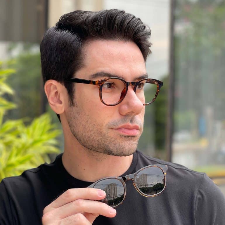 safine com br oculos 2 em 1 clip on masculino redondo tartaruga caua 1