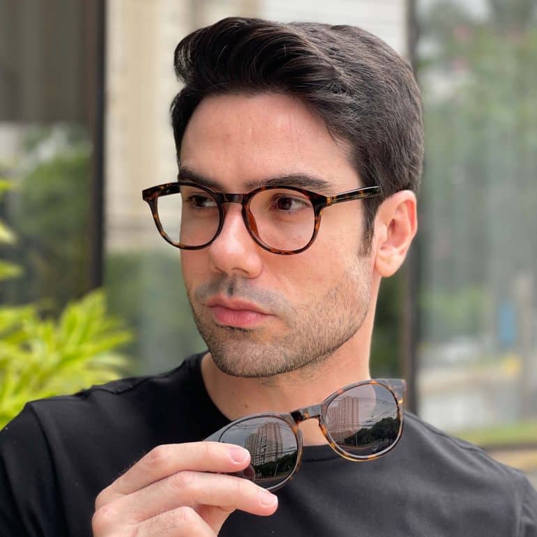 safine com br oculos 2 em 1 clip on masculino redondo tartaruga caua 3