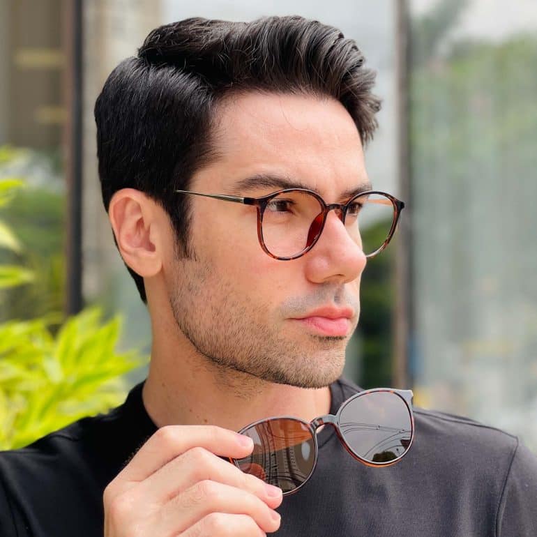 safine com br oculos 2 em 1 clip on masculino redondo tartaruga rui 2 0 3