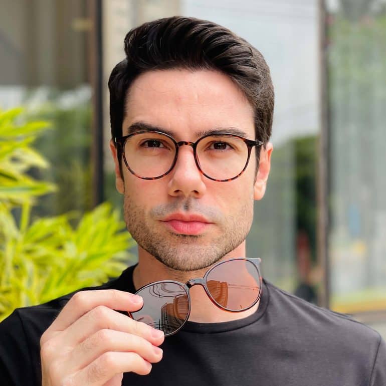 safine com br oculos 2 em 1 clip on masculino redondo tartaruga rui 2 0 6