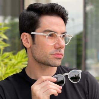 safine com br oculos 2 em 1 clip on masculino redondo transparente david 2