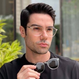 safine com br oculos 2 em 1 clip on masculino redondo transparente rui 2 0 2