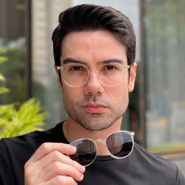 safine com br oculos 2 em 1 clip on masculino redondo transparente rui 2 0 3