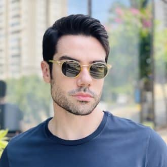 safine com br oculos de sol masculino redondo champanhe thiago