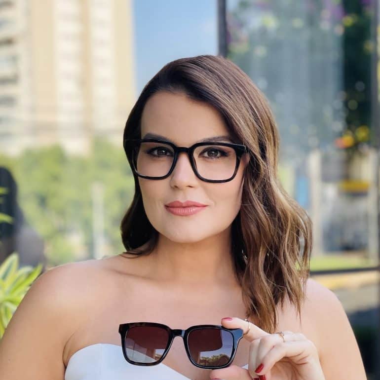 safine com br oculos feminino 2 em 1 clip on quadrado tartaruga luana