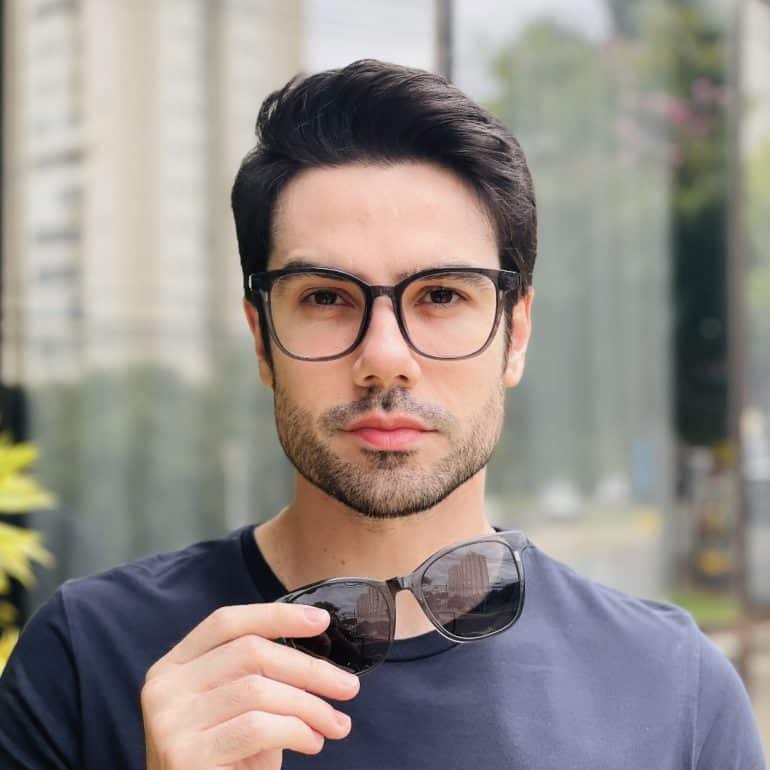 safine com br oculos 2 em 1 clip on masculino quadrado cinza estevao