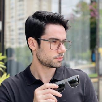 safine com br oculos 2 em 1 clip on masculino quadrado grafite gael 1