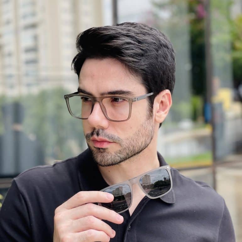 safine com br oculos 2 em 1 clip on masculino quadrado grafite gael 2