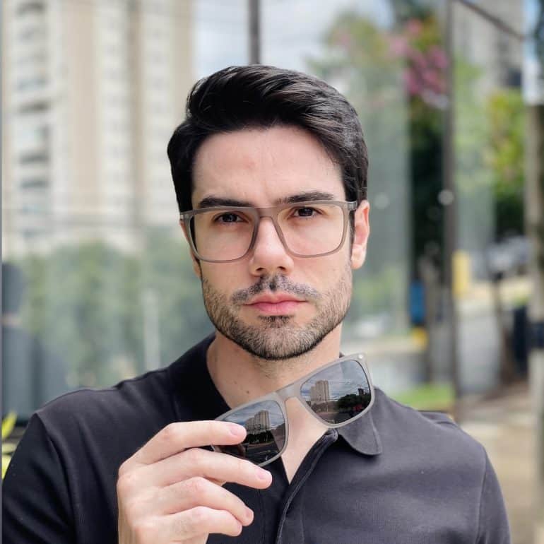 safine com br oculos 2 em 1 clip on masculino quadrado grafite gael