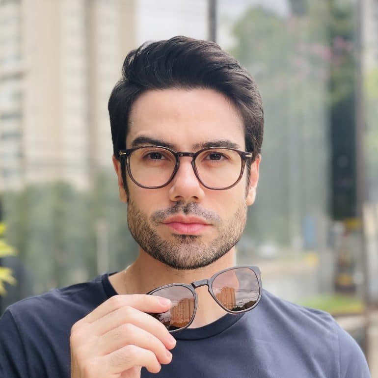 safine com br oculos 2 em 1 clip on masculino quadrado marrom thales