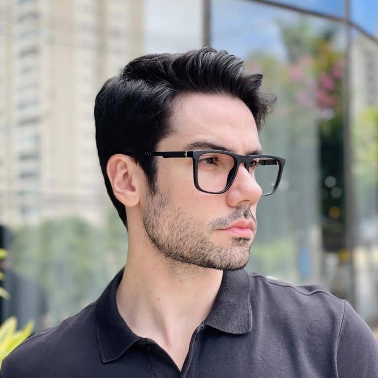 safine com br oculos 2 em 1 clip on masculino quadrado preto fosco gael 4